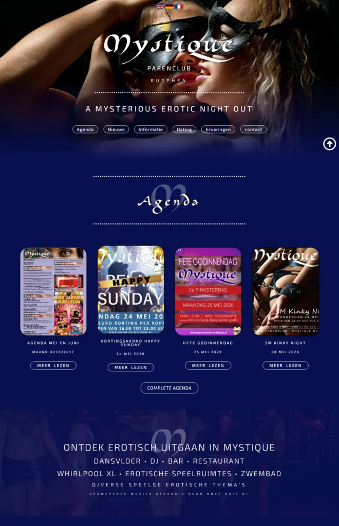 Nieuwe website Parenclub Mystique